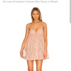 For Love & Lemons Frances Mini dress peach